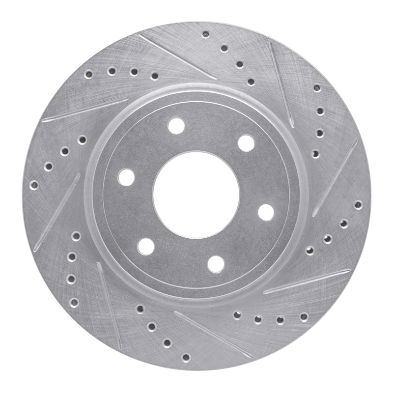 Nissan Frontier Brake Rotor (1) - Front Right - R1 Concepts - Drilled & Slotted - Silver - `05-`21 Nissan Frontier Brake Rotor (1) - Front Right - R1 Concepts - Drilled & Slotted - Silver - `05-`21